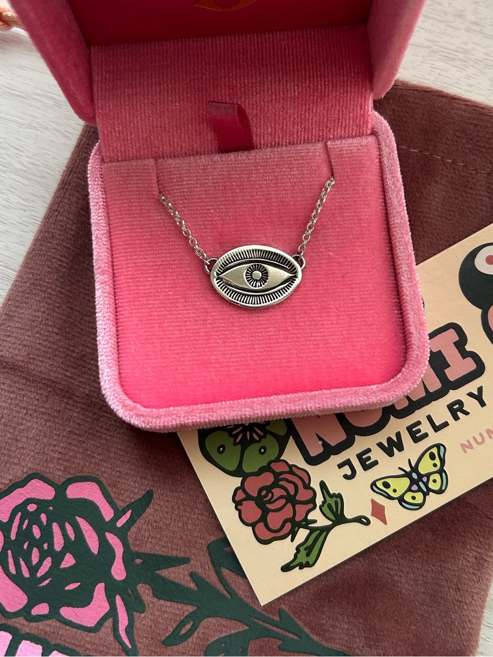 Numi Olive sterling silver evil eye necklace
